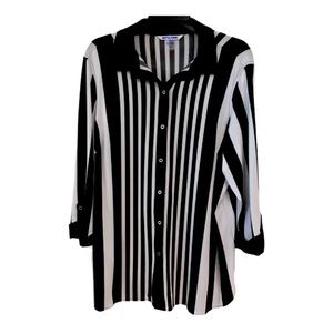 PETER NYGARD 1X Tunic Polyester Blk/White